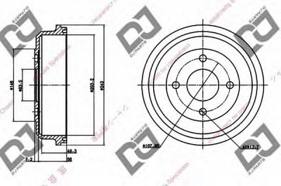 DJ PARTS br1093 -  Тормозной барабан